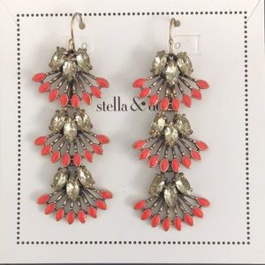 Stella & Dot Orange Coral Earrings